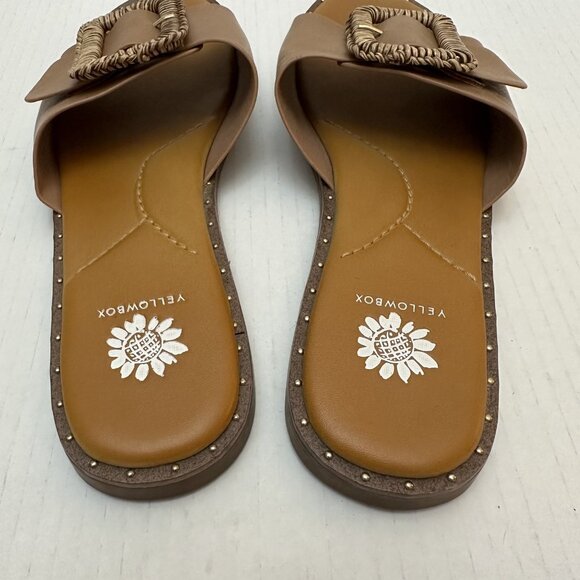 Yellow Box Wilomena Shoes Womens Size 8.5 Brown Slide Sandals Buckle Slip On - Picture 5 of 9